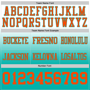 Custom White Orange-Aqua Mesh Authentic Fade Fashion Football Jersey