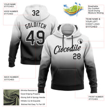 Load image into Gallery viewer, Custom Stitched White Black Fade Fashion Sports Pullover Sweatshirt Hoodie
