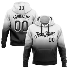 Load image into Gallery viewer, Custom Stitched White Black Fade Fashion Sports Pullover Sweatshirt Hoodie
