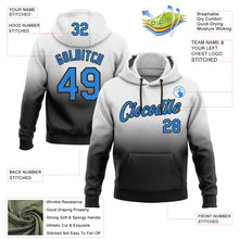 Load image into Gallery viewer, Custom Stitched White Powder Blue-Black Fade Fashion Sports Pullover Sweatshirt Hoodie
