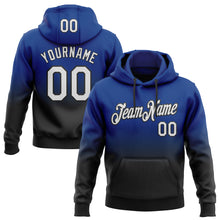 Load image into Gallery viewer, Custom Stitched Royal White-Black Fade Fashion Sports Pullover Sweatshirt Hoodie
