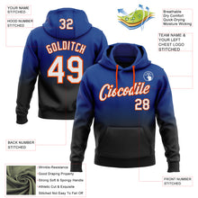 Load image into Gallery viewer, Custom Stitched Royal White Black-Orange Fade Fashion Sports Pullover Sweatshirt Hoodie
