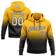 Load image into Gallery viewer, Custom Stitched Gold White-Black Fade Fashion Sports Pullover Sweatshirt Hoodie
