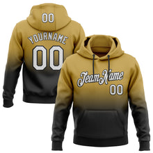 Load image into Gallery viewer, Custom Stitched Old Gold White-Black Fade Fashion Sports Pullover Sweatshirt Hoodie
