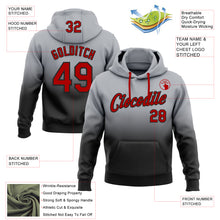 Load image into Gallery viewer, Custom Stitched Gray Red-Black Fade Fashion Sports Pullover Sweatshirt Hoodie
