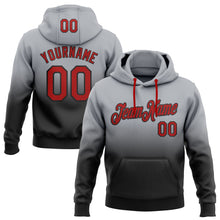 Load image into Gallery viewer, Custom Stitched Gray Red-Black Fade Fashion Sports Pullover Sweatshirt Hoodie
