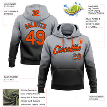 Load image into Gallery viewer, Custom Stitched Gray Orange-Black Fade Fashion Sports Pullover Sweatshirt Hoodie
