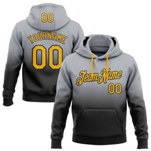 Load image into Gallery viewer, Custom Stitched Gray Gold-Black Fade Fashion Sports Pullover Sweatshirt Hoodie
