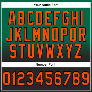 Custom Stitched Kelly Green Orange-Black Fade Fashion Sports Pullover Sweatshirt Hoodie