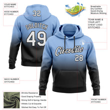 Load image into Gallery viewer, Custom Stitched Light Blue White-Black Fade Fashion Sports Pullover Sweatshirt Hoodie
