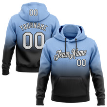 Load image into Gallery viewer, Custom Stitched Light Blue White-Black Fade Fashion Sports Pullover Sweatshirt Hoodie

