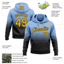 Load image into Gallery viewer, Custom Stitched Light Blue Gold-Black Fade Fashion Sports Pullover Sweatshirt Hoodie
