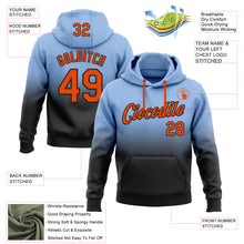 Load image into Gallery viewer, Custom Stitched Light Blue Orange-Black Fade Fashion Sports Pullover Sweatshirt Hoodie
