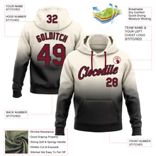 Load image into Gallery viewer, Custom Stitched Cream Crimson-Black Fade Fashion Sports Pullover Sweatshirt Hoodie
