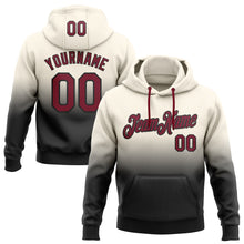 Load image into Gallery viewer, Custom Stitched Cream Crimson-Black Fade Fashion Sports Pullover Sweatshirt Hoodie
