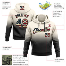 Load image into Gallery viewer, Custom Stitched Cream Vintage USA Flag-Black Fade Fashion Sports Pullover Sweatshirt Hoodie
