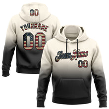 Load image into Gallery viewer, Custom Stitched Cream Vintage USA Flag-Black Fade Fashion Sports Pullover Sweatshirt Hoodie

