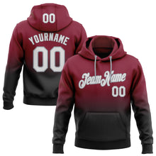 Load image into Gallery viewer, Custom Stitched Crimson White Black-Gray Fade Fashion Sports Pullover Sweatshirt Hoodie
