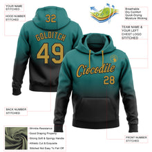 Load image into Gallery viewer, Custom Stitched Teal Old Gold-Black Fade Fashion Sports Pullover Sweatshirt Hoodie
