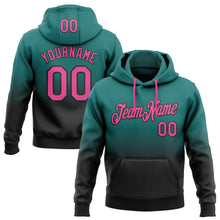 Load image into Gallery viewer, Custom Stitched Teal Pink-Black Fade Fashion Sports Pullover Sweatshirt Hoodie
