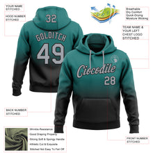Load image into Gallery viewer, Custom Stitched Teal Gray-Black Fade Fashion Sports Pullover Sweatshirt Hoodie
