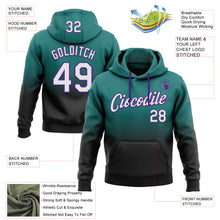 Load image into Gallery viewer, Custom Stitched Teal White Black-Purple Fade Fashion Sports Pullover Sweatshirt Hoodie
