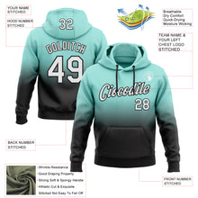 Load image into Gallery viewer, Custom Stitched Ice Blue White-Black Fade Fashion Sports Pullover Sweatshirt Hoodie
