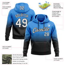 Load image into Gallery viewer, Custom Stitched Powder Blue White-Black Fade Fashion Sports Pullover Sweatshirt Hoodie
