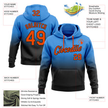 Load image into Gallery viewer, Custom Stitched Powder Blue Orange-Black Fade Fashion Sports Pullover Sweatshirt Hoodie
