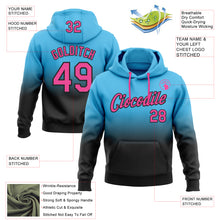 Load image into Gallery viewer, Custom Stitched Sky Blue Pink-Black Fade Fashion Sports Pullover Sweatshirt Hoodie
