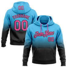 Load image into Gallery viewer, Custom Stitched Sky Blue Pink-Black Fade Fashion Sports Pullover Sweatshirt Hoodie
