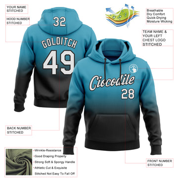 Custom Stitched Panther Blue White-Black Fade Fashion Sports Pullover Sweatshirt Hoodie