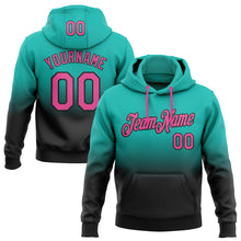 Load image into Gallery viewer, Custom Stitched Aqua Pink-Black Fade Fashion Sports Pullover Sweatshirt Hoodie
