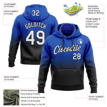 Load image into Gallery viewer, Custom Stitched Thunder Blue White-Black Fade Fashion Sports Pullover Sweatshirt Hoodie
