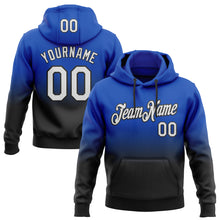 Load image into Gallery viewer, Custom Stitched Thunder Blue White-Black Fade Fashion Sports Pullover Sweatshirt Hoodie
