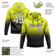 Load image into Gallery viewer, Custom Stitched Neon Yellow White-Black Fade Fashion Sports Pullover Sweatshirt Hoodie
