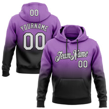 Load image into Gallery viewer, Custom Stitched Medium Purple White-Black Fade Fashion Sports Pullover Sweatshirt Hoodie
