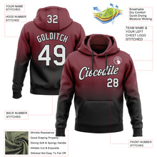 Laden Sie das Bild in den Galerie-Viewer, Custom Stitched Burgundy White-Black Fade Fashion Sports Pullover Sweatshirt Hoodie
