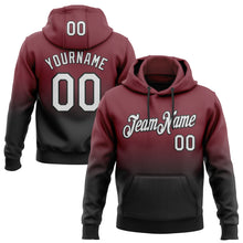 Laden Sie das Bild in den Galerie-Viewer, Custom Stitched Burgundy White-Black Fade Fashion Sports Pullover Sweatshirt Hoodie
