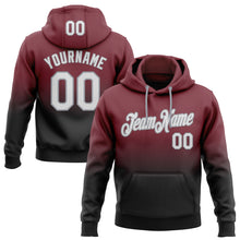 Laden Sie das Bild in den Galerie-Viewer, Custom Stitched Burgundy White Black-Gray Fade Fashion Sports Pullover Sweatshirt Hoodie
