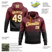 Laden Sie das Bild in den Galerie-Viewer, Custom Stitched Burgundy White Black-Gold Fade Fashion Sports Pullover Sweatshirt Hoodie
