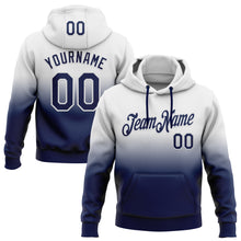 Load image into Gallery viewer, Custom Stitched White Navy Fade Fashion Sports Pullover Sweatshirt Hoodie
