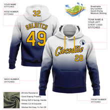 Load image into Gallery viewer, Custom Stitched White Gold-Navy Fade Fashion Sports Pullover Sweatshirt Hoodie
