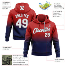 Load image into Gallery viewer, Custom Stitched Red White Navy-Gray Fade Fashion Sports Pullover Sweatshirt Hoodie

