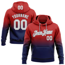 Load image into Gallery viewer, Custom Stitched Red White Navy-Gray Fade Fashion Sports Pullover Sweatshirt Hoodie
