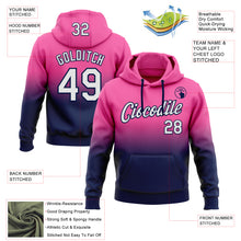Load image into Gallery viewer, Custom Stitched Pink White-Navy Fade Fashion Sports Pullover Sweatshirt Hoodie
