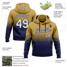 Load image into Gallery viewer, Custom Stitched Old Gold White-Navy Fade Fashion Sports Pullover Sweatshirt Hoodie

