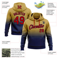 Load image into Gallery viewer, Custom Stitched Old Gold Red-Navy Fade Fashion Sports Pullover Sweatshirt Hoodie
