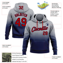 Load image into Gallery viewer, Custom Stitched Gray Red-Navy Fade Fashion Sports Pullover Sweatshirt Hoodie
