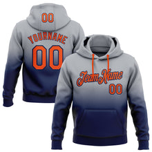 Load image into Gallery viewer, Custom Stitched Gray Orange-Navy Fade Fashion Sports Pullover Sweatshirt Hoodie
